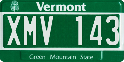 VT license plate XMV143
