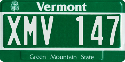 VT license plate XMV147