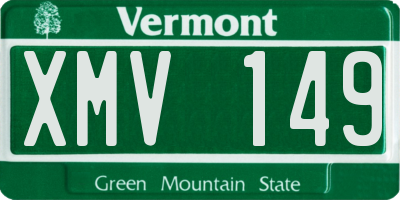 VT license plate XMV149