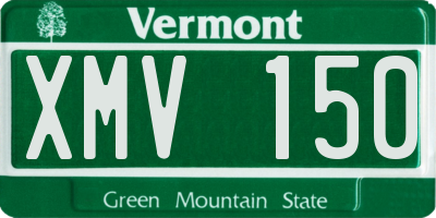 VT license plate XMV150