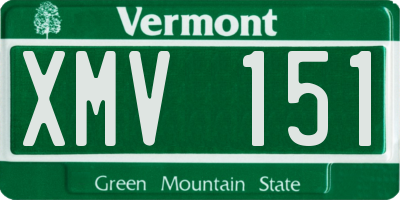 VT license plate XMV151
