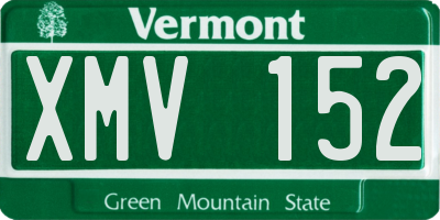 VT license plate XMV152