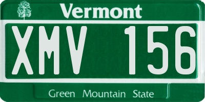 VT license plate XMV156