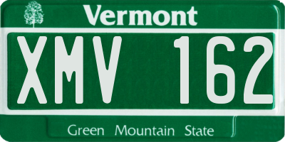VT license plate XMV162