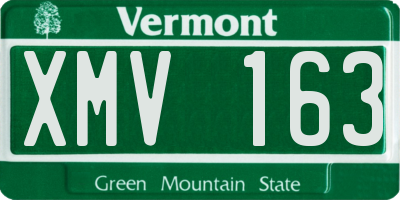 VT license plate XMV163