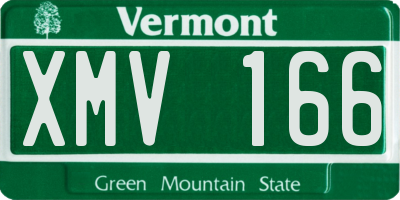 VT license plate XMV166