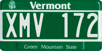 VT license plate XMV172