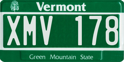 VT license plate XMV178