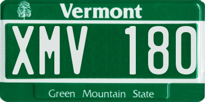 VT license plate XMV180