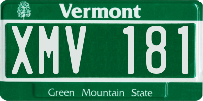 VT license plate XMV181