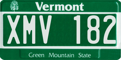 VT license plate XMV182