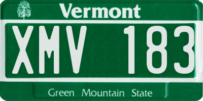 VT license plate XMV183