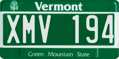 VT license plate XMV194