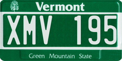 VT license plate XMV195