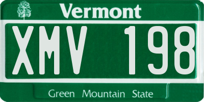 VT license plate XMV198