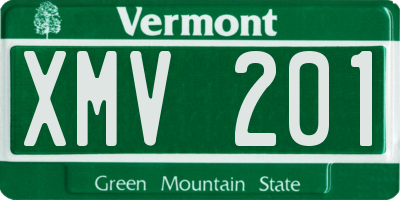 VT license plate XMV201