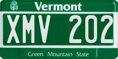 VT license plate XMV202