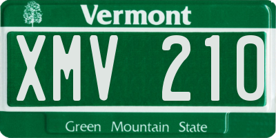 VT license plate XMV210