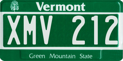 VT license plate XMV212