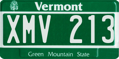 VT license plate XMV213