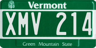 VT license plate XMV214