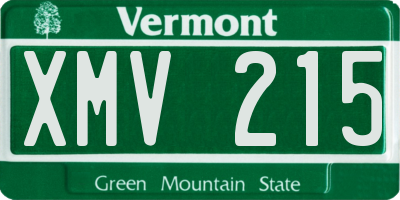 VT license plate XMV215