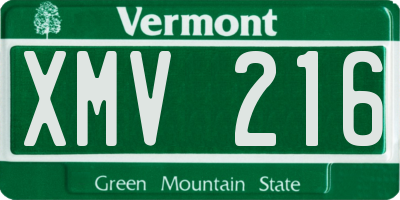 VT license plate XMV216
