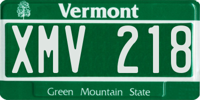 VT license plate XMV218