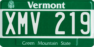 VT license plate XMV219