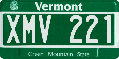 VT license plate XMV221