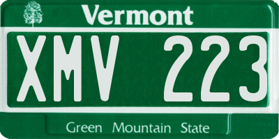 VT license plate XMV223