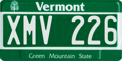 VT license plate XMV226