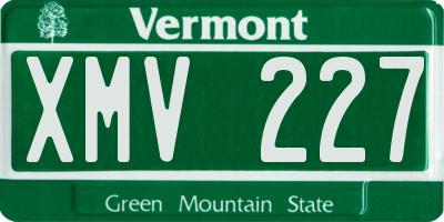 VT license plate XMV227