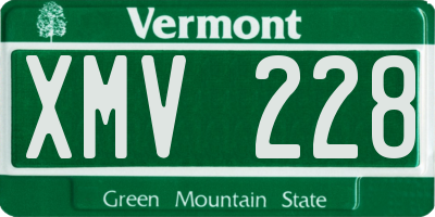 VT license plate XMV228