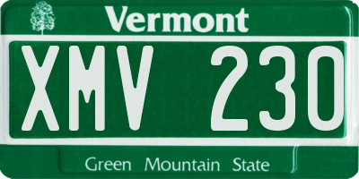 VT license plate XMV230