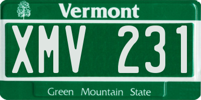 VT license plate XMV231