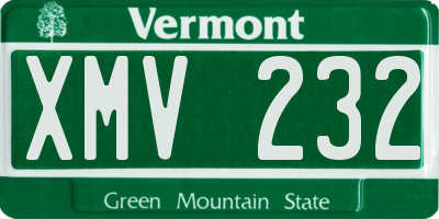 VT license plate XMV232