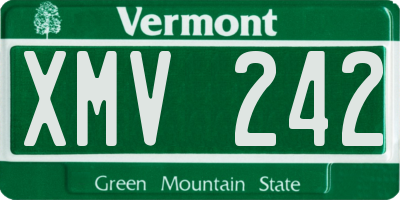 VT license plate XMV242