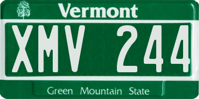 VT license plate XMV244