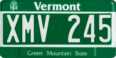 VT license plate XMV245