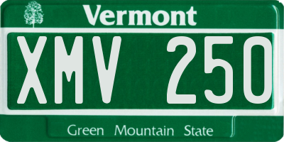 VT license plate XMV250