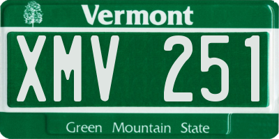 VT license plate XMV251