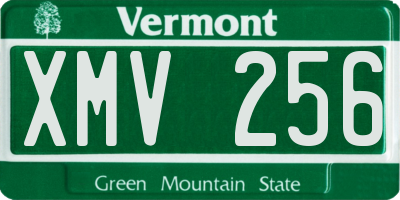 VT license plate XMV256