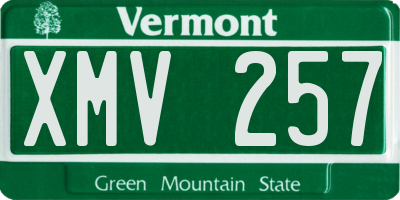 VT license plate XMV257