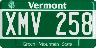 VT license plate XMV258