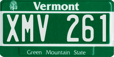 VT license plate XMV261