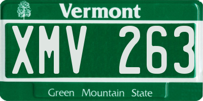 VT license plate XMV263