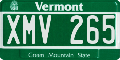 VT license plate XMV265