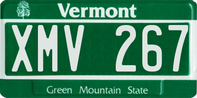 VT license plate XMV267