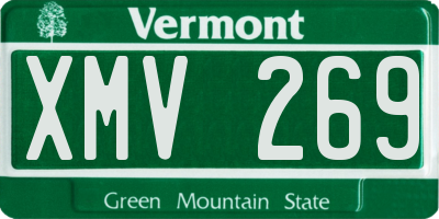 VT license plate XMV269